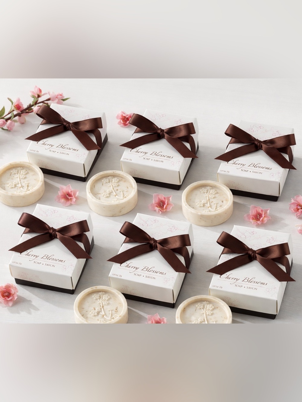 NWT Kate Aspen Cherry Blossom Scented Mini Soaps Gift Boxed Set of 6